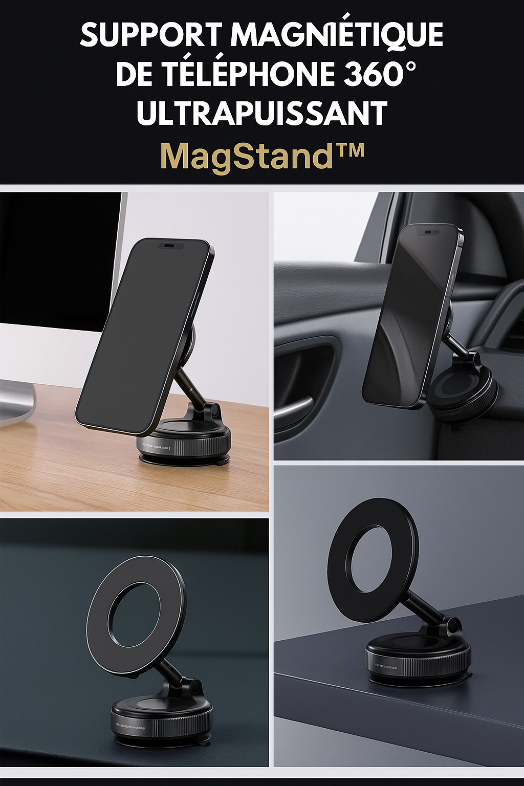 🧲 Support Magnétique de Téléphone 360° Ultrapuissant – MagStand™